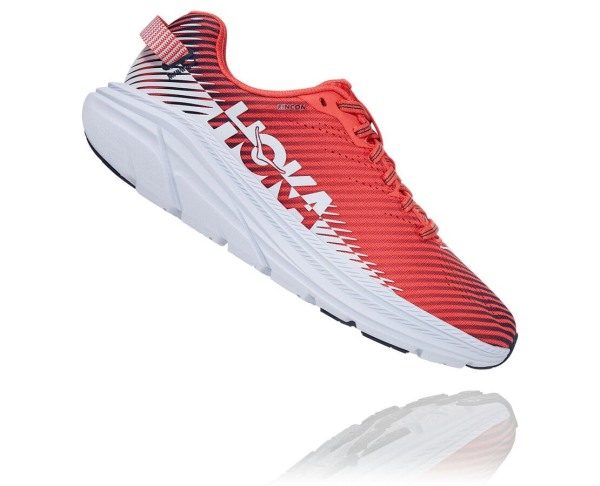 Hoka One One Rincon 2 Womens UK - Coral / White Road Running Shoes - ELNGA6045